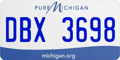 MI license plate DBX3698