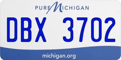 MI license plate DBX3702