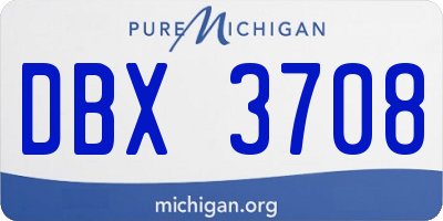 MI license plate DBX3708