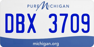 MI license plate DBX3709