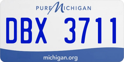 MI license plate DBX3711