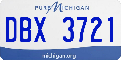 MI license plate DBX3721
