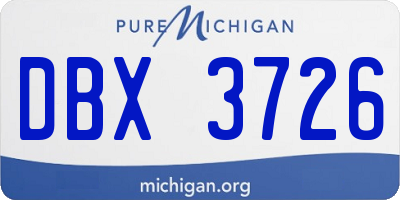 MI license plate DBX3726