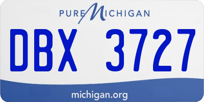 MI license plate DBX3727