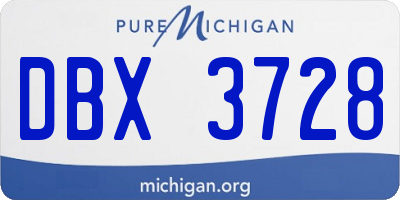 MI license plate DBX3728