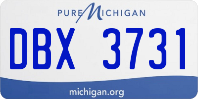 MI license plate DBX3731