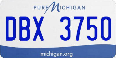 MI license plate DBX3750