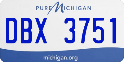MI license plate DBX3751