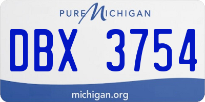 MI license plate DBX3754