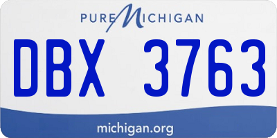 MI license plate DBX3763