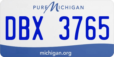 MI license plate DBX3765