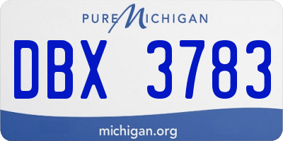 MI license plate DBX3783