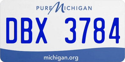 MI license plate DBX3784