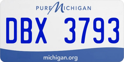 MI license plate DBX3793