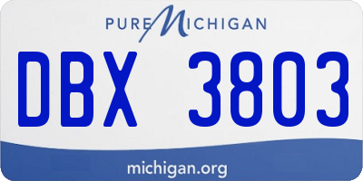 MI license plate DBX3803