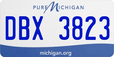 MI license plate DBX3823