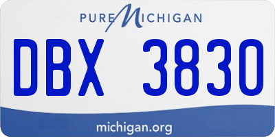 MI license plate DBX3830