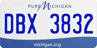 MI license plate DBX3832