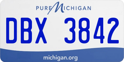 MI license plate DBX3842