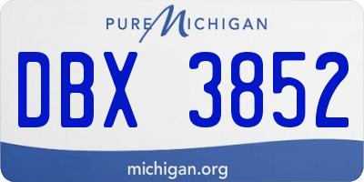 MI license plate DBX3852