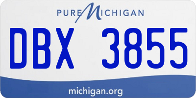 MI license plate DBX3855