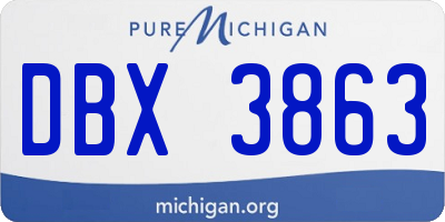 MI license plate DBX3863