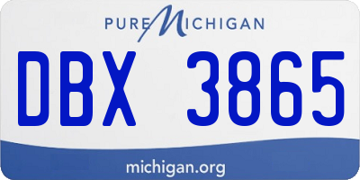 MI license plate DBX3865
