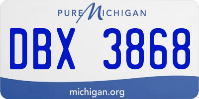 MI license plate DBX3868
