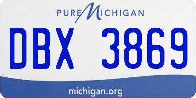 MI license plate DBX3869