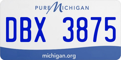 MI license plate DBX3875