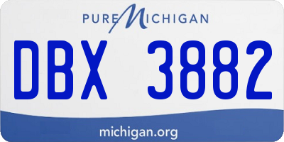 MI license plate DBX3882