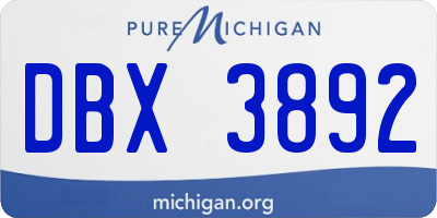 MI license plate DBX3892