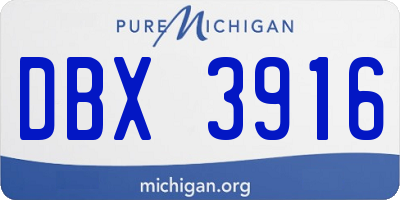 MI license plate DBX3916