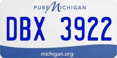 MI license plate DBX3922