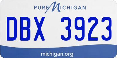 MI license plate DBX3923