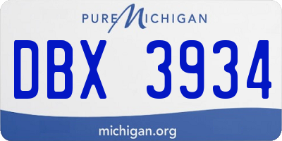 MI license plate DBX3934