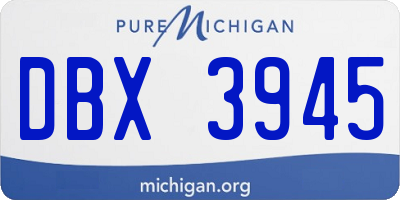 MI license plate DBX3945