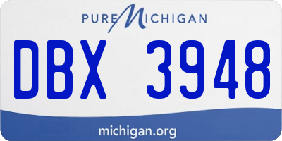 MI license plate DBX3948