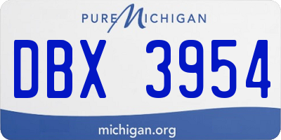 MI license plate DBX3954
