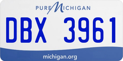 MI license plate DBX3961