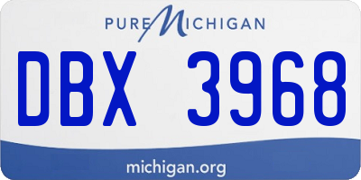 MI license plate DBX3968
