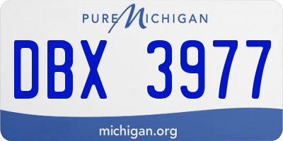 MI license plate DBX3977