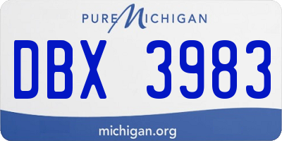 MI license plate DBX3983