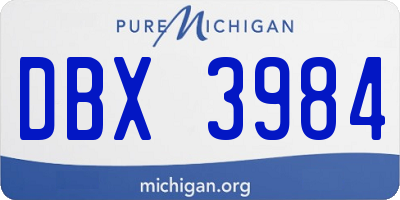 MI license plate DBX3984