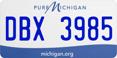 MI license plate DBX3985