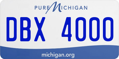 MI license plate DBX4000
