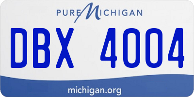 MI license plate DBX4004