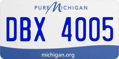 MI license plate DBX4005