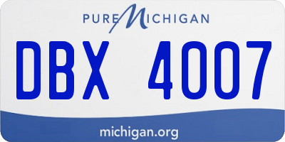 MI license plate DBX4007