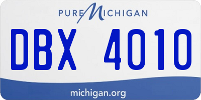 MI license plate DBX4010